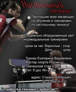 Обучение и тренировки по настольному теннису