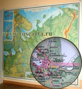 Офисные карты России, Федеральных округов, областей, городов.