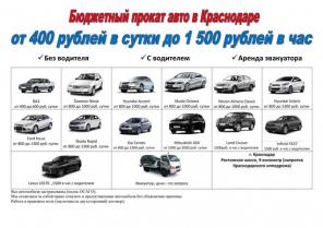 Бюджетный прокат авто от 400 руб. сутки, эвакуатор