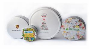 Металлические баночки с Вашим логотипом.