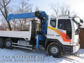 Грузовик с КМУ Daewoo Ultra Novus 2004г, борт 20т, стрела 7т-НОВАЯ