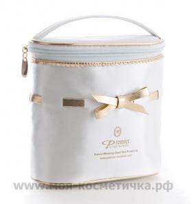 Белая косметичка с золотой лентой (новая)