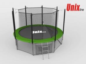 Батут уличный Unix Line 6 ft Green Inside с сеткой лестницей (зеленый)