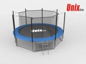Батут уличный Unix Line 8 ft Inside с внутренней сеткой лестницей (синий)