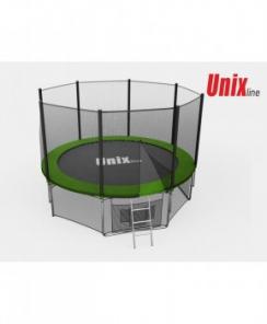 Батут уличный Unix Line Green 14 ft с сеткой лестницей