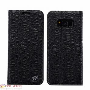 Кожаный чехол-книжка и c текстурой крокодила для galaxy s8 plus