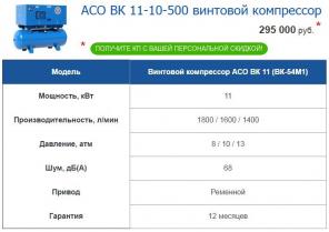 Винтовые компрессоры АСО ВК 11-10-500; ВК 30; ВК 45 со склада