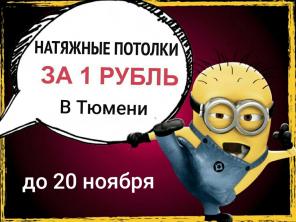 Натяжные потолки за 1 рубль