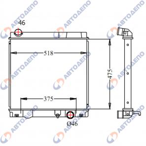 Радиатор охлаждения двигателя MITSUBISHI FUSO, CANTER 2002-2005 ( арт. MI-0164-36-AT )