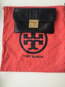 Клатч tory burch черный кожа сумка женская аксессуар оригинал кожаная бренд