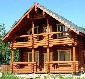 Недорогие дома из оцилиндрованного бревна.