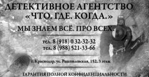 Услуги детективного агентства